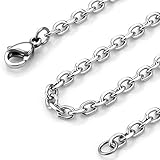Zysta 3MM 4MM Silver Stainless Steel Cable Chain Necklace (18