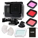 Waterproof Case for Gopro Hero 7 Hero 6 Hero 5 Hero 2018 Black Accessories, Housing Case Protective Shell with Anti Fog Inserts and Filter Kit Suitable for Underwater Diving Photography 45M