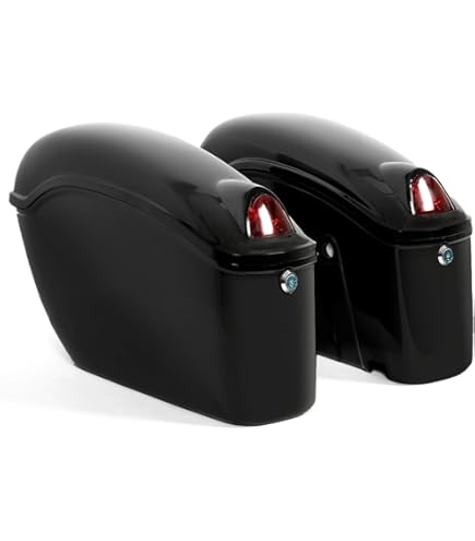 Sac de selle riveté zippé noir en cuir Milwaukee Mauritius