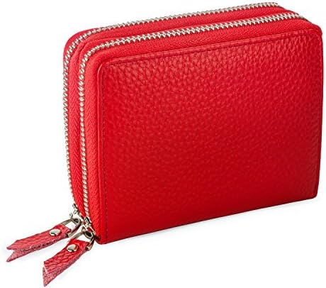 Privé Colorful Women's Wallet Made with RFID Blocking Materials and Genuine Leather - Reliable Identity Theft and Credit Card Protection to Keep Credit Card Numbers Secure - Red