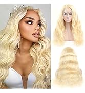 613 Blonde Lace Front Wig Human Hair 13x6 Body Wave Lace Front Wigs 150% Density Pre Plucked with...
