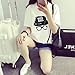 DaiLiWei Women's Korean Style Round Neck Glasses Prints Tops T-Shirt