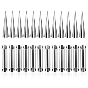 Crème Hoorn Mallen Set,24 Stks Cannoli Tubes Croissant Mould Cone Tubulaire Cream Horn Mallen Kegel Buisvormige Gebak…