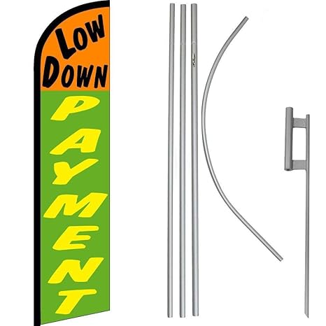 Amazon Com Mws Low Down Payment Orange Green Windless Banner Flag
