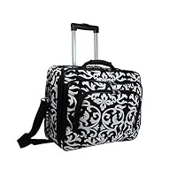 World Traveler Damask Rolling 17-inch Laptop Case, Black Trim