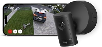Outdoor Camera 4K Pro, Caméra extérieure avec adaptateur PoE (nouvelle génération), Caméra de surveillance, Retinal 4K, zoom 10X, Essai gratuit de 30 jours de l'abonnement Ring