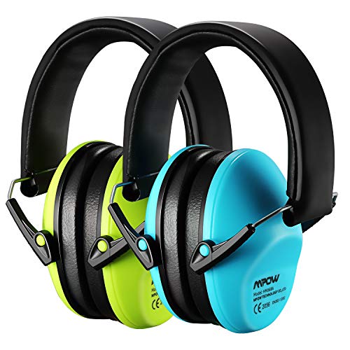 Mpow Kids Ear Protection 2 Pack, NRR 25dB Noise Reduction, Hearing Protection for Kids, Toddler Ear Protection for Hunting Season, Shooting Range, Car Race, Traveling, with Carrying Bags (Best Hearing Protection For Kids)