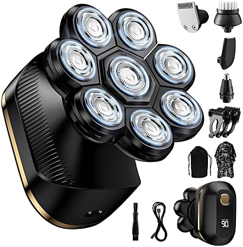 SHPAVVER Head s, IPX6 Waterproof Rotary for Bald Men, Upgrade 8D ...