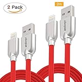 Lightning Cable, Sheepam 2Pack 6FT iPhone Charger Cable Data Sync and Fast Charging Cord Compatible with iPhone X/8/7/7 Plus/6s/6s Plus/6/6 Plus/5/5S/5C/SE/iPad and iPod -Red