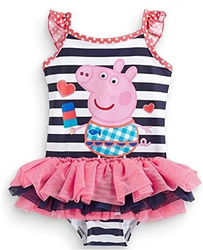 Meteora Girls Summer Peppa Pig One-Piece Bikini Swimsuit Baby Bathing Suit 2-6T (3-4T)