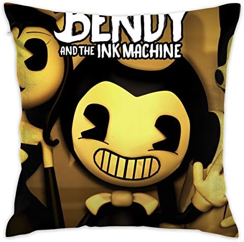 HCZHUCK Decorative Happy Ben-dy in-k Throw Pillow Colorful Square Cushion Pillow & Pillowcase Cover 18"x18" for Couch Sofa Bed Car Home Decor-Include Insert