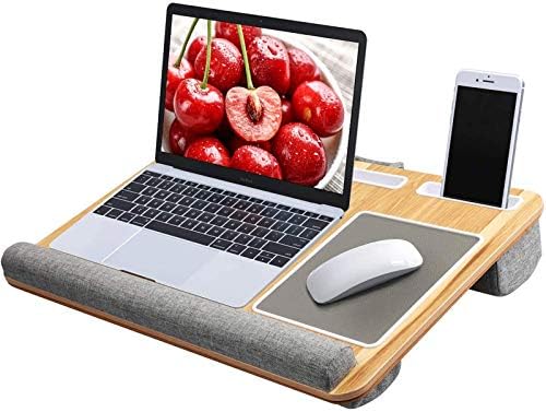 HUANUO Lap Desk – Fits up to 17 inches Laptop Desk, Built in Mouse Pad & Wrist Pad for Notebook, MacBook, Tablet, Laptop Stand with Tablet, Pen & Phone Holder (Wood Grain) HUANUO Lap Desk – Fits up to 17 inches Laptop Desk, Built in Mouse Pad & Wrist Pad for Notebook, MacBook, Tablet, Laptop Stand with Tablet, Pen & Phone Holder (Wood Grain)