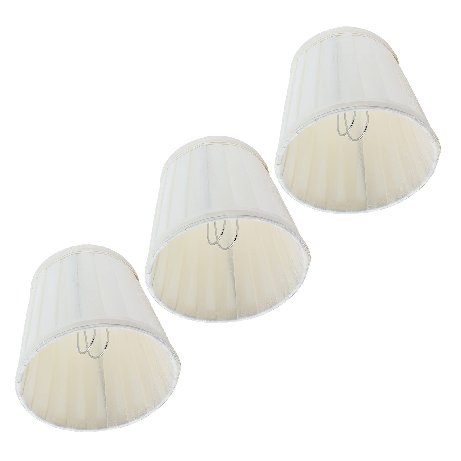 Fabric Lampshades 3Pcs Modern Lamp Shade for Lights E14 Clip On Chandelier Lampshades Barrel Fabric Lightshades for Table Lamp Light Cover for Chandelier