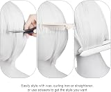 Aomig 3 Pack Short White Bob Wigs Set with 2 Wig Caps Neon Fancy Dress view 5