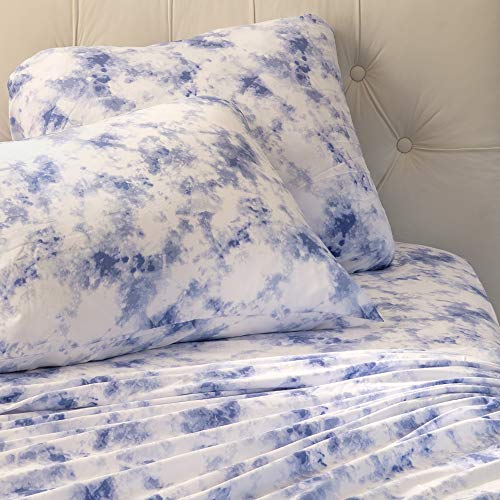 Dawn 4Piece Microfiber Sheet and Pillowcase Set in Blue Tie Dye Fits