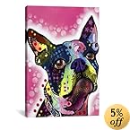 iCanvasART Boston Terrier by Dean Russo Canvas Art Print, 40 by 26-Inch