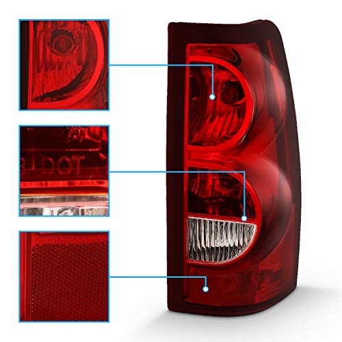 image for AmeriLite Replacement Rear Brake Tail Lights Set for Chevy Silverado T