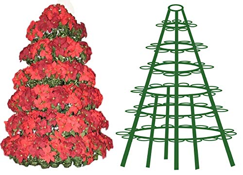 Creative Displays Full Round Poinsettia Tree Rack Display 106FB – Freestanding Vertical Garden Frame | Great for Poinsettias, Flowers, Potted Plants, Succulents, and More (6.5 Ft)