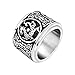 FANSING Mens Spinner Rings, Chinese Ancient Guardian Beast, Stainless Steel, Size 10
