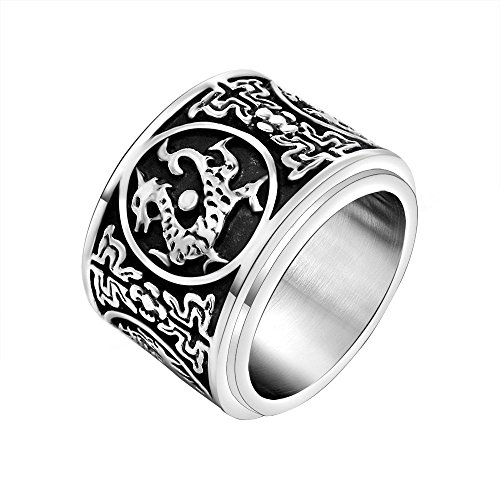 Fansing jewelry mens stainless steel chinese ancient guardian bea…