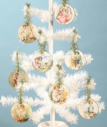 Bethany Lowe Vintage Style Easter Disc Ornament Set of 8