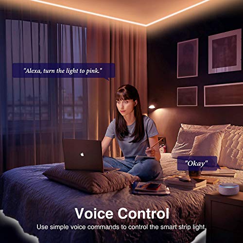 Smart LED Strip Lights, Nitebird 32.8ft LED Lights Strip, RGB Color Changing, Work with Alexa