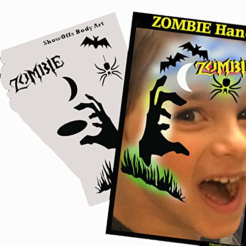 Halloween Face Painting Stencil - StencilEyes Profile Zombie Hand