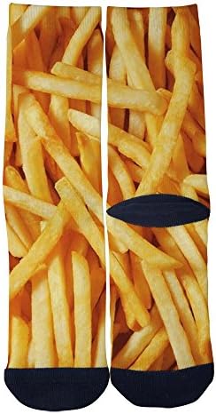 French Fries Creative Socks Custom Elite Socks Casual Cartoon Socks Black