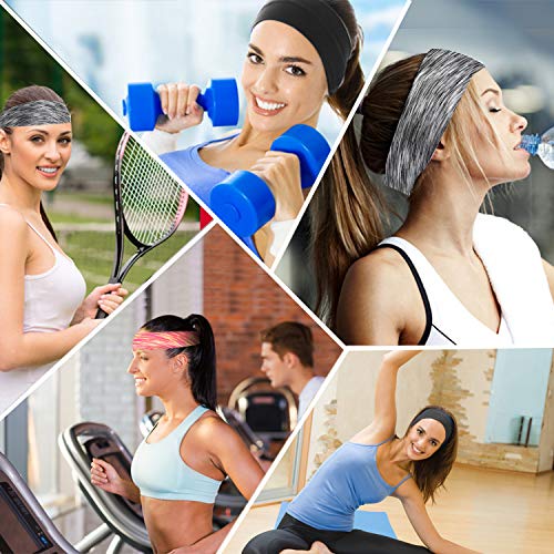 Workout Headbands for Women Non Slip - Sweat Wicking Hair Bands for Yoga Fitness Sports Running,Elastic,Fits All Head Sizes and Under Helmets 7 51Iu8duKSzL