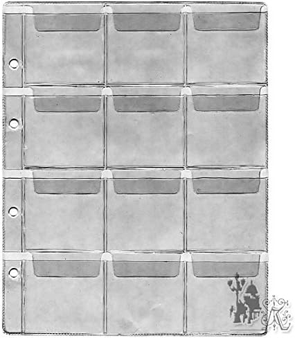 Larius Group Coin Sleeves (Pack of 10) Coin Album Coin Sheets for 12 Coins up to 58 mm Diameter