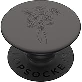 Gray Floral Flower Wildflower PopSockets Adhesive PopGrip