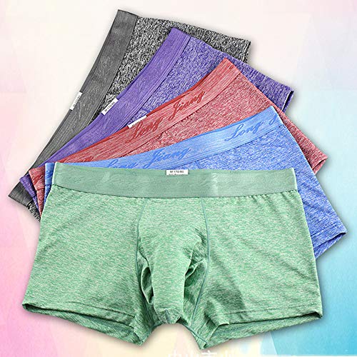 KAMUON Men's Sexy Separate Pouch Boxer Brief Underwear Sheath Prevent Friction (US M = Asian Tag L : Waist 32"-34", 5 Pack-Mix Colors)
