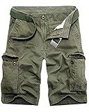 Men's Casual Multi-Pocket Cargo Shorts, Summer Cotton Outdoor Wear Dungarees