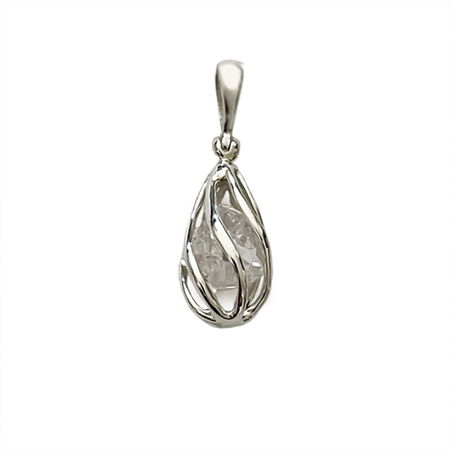 Starborn Herkimer Diamond Sterling Silver Spiral Pendant - Small