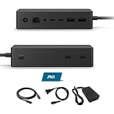 Microsoft Surface Dock 2, Surface Docking Station with USB-C Cable, 199W Power Adapter, Compatible with Surface Pro 4/5/6/7, Surface Book 2/3, Surface Go 2/3/4 &amp; Studio (Renewed)