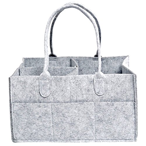 YUENA CARE Diapers Caddy Storage Bag Muitifunction Baby Nappy Organizer Nursery Bin Gray