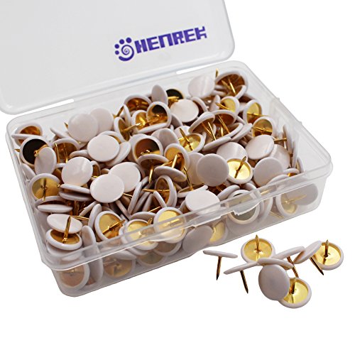 HENREK Push Pins, 3/8-Inch Plastic Round Head, 5/16-Inch Steel Point Thumb Tacks, 300/Box (White) - Thumbnail 7