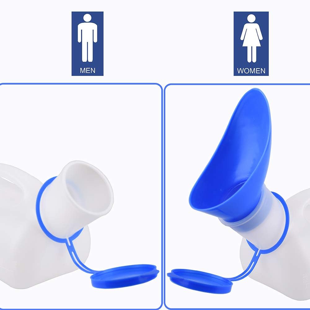 Alivonao Unisex Urinal for Car, Portable Urinal for Men and Women, Spill Proof Pee Bottle with a Lid and Funnel for Hospital, Home, Camping or Car Travel : Sports & Outdoors