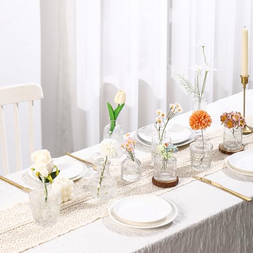 ROLLSCERAY Set of 32 Transparent Glass Bud Vases for Table Centerpieces, Small Flower Vases, Mini Vintage Flower Vase for Table Centerpieces, Wedding Table Decoration