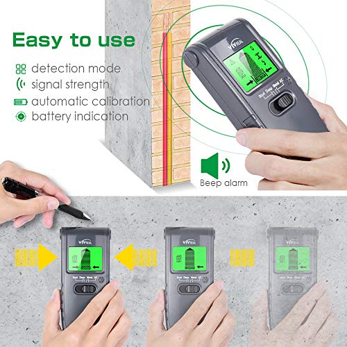 Stud Finder Wall Scanner - 4 in 1 Electric Multi Function Wall Detector Finders with Digital LCD Display, Center Finding Stud Sensor & Sound Warning for Studs/Wood/Metal/Live AC Wires
