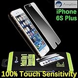 iPhone 6S Plus Screen Protector: Amplim® Front Ballistic Tempered Glass Cover; Case Friendly, Ultra Clear HD Rounded Edge, 3D Touch Full Coverage, Scratch Proof Anti Fingerprint (Apple-6-Premium-Film)