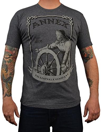 Men's Trading Company by Annex Vintage Sailor Captain w/ Ship Wheel T-Shirt Tee