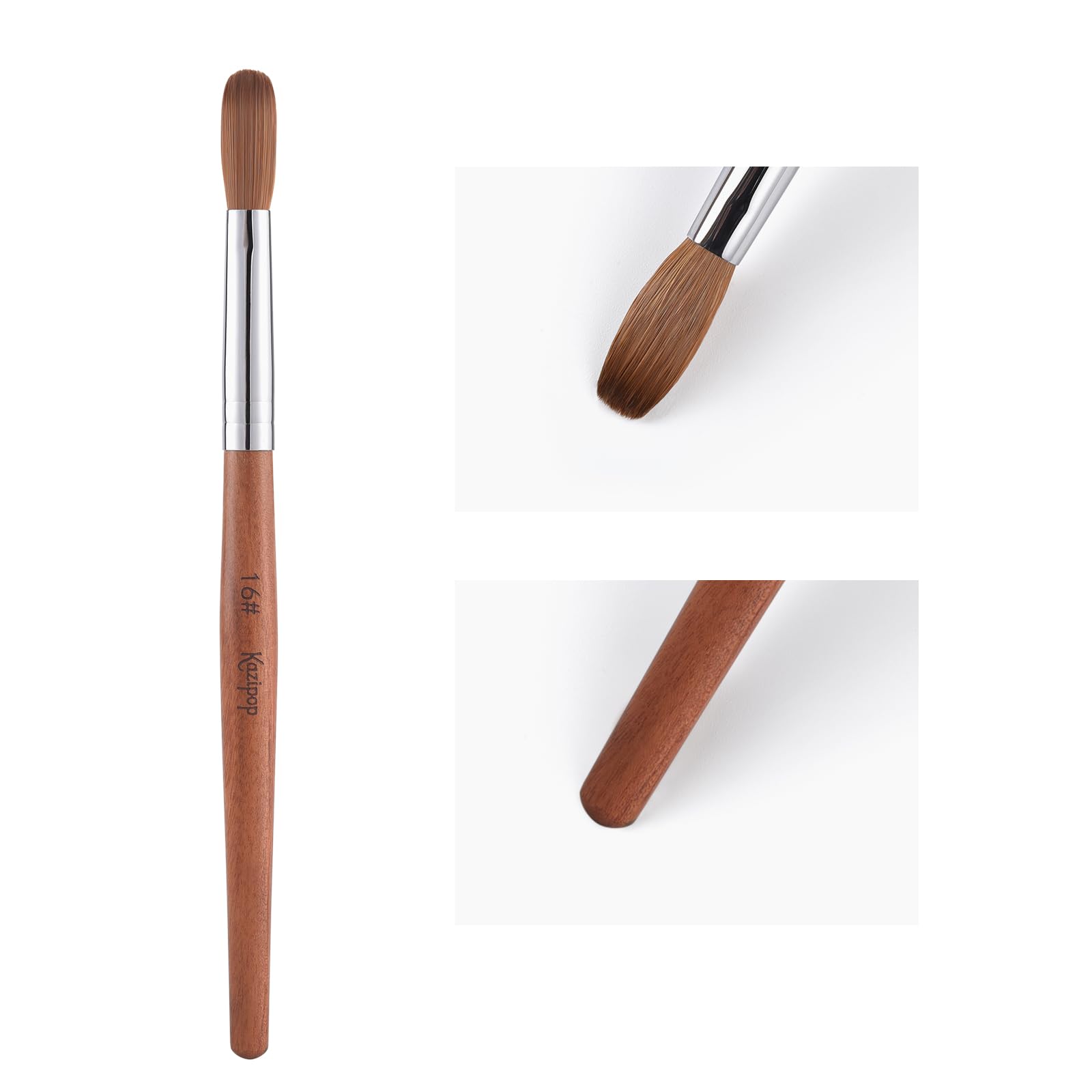 Alexnailart Kolinsky Sable Hair Nail Brush Red Wooden Pen UV Gel Nail Art Manicure Painting Tool (16#)