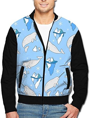 JacketYY Narwhals and Icebergs Men's Casual Zipper Jacket Coat Outwear
