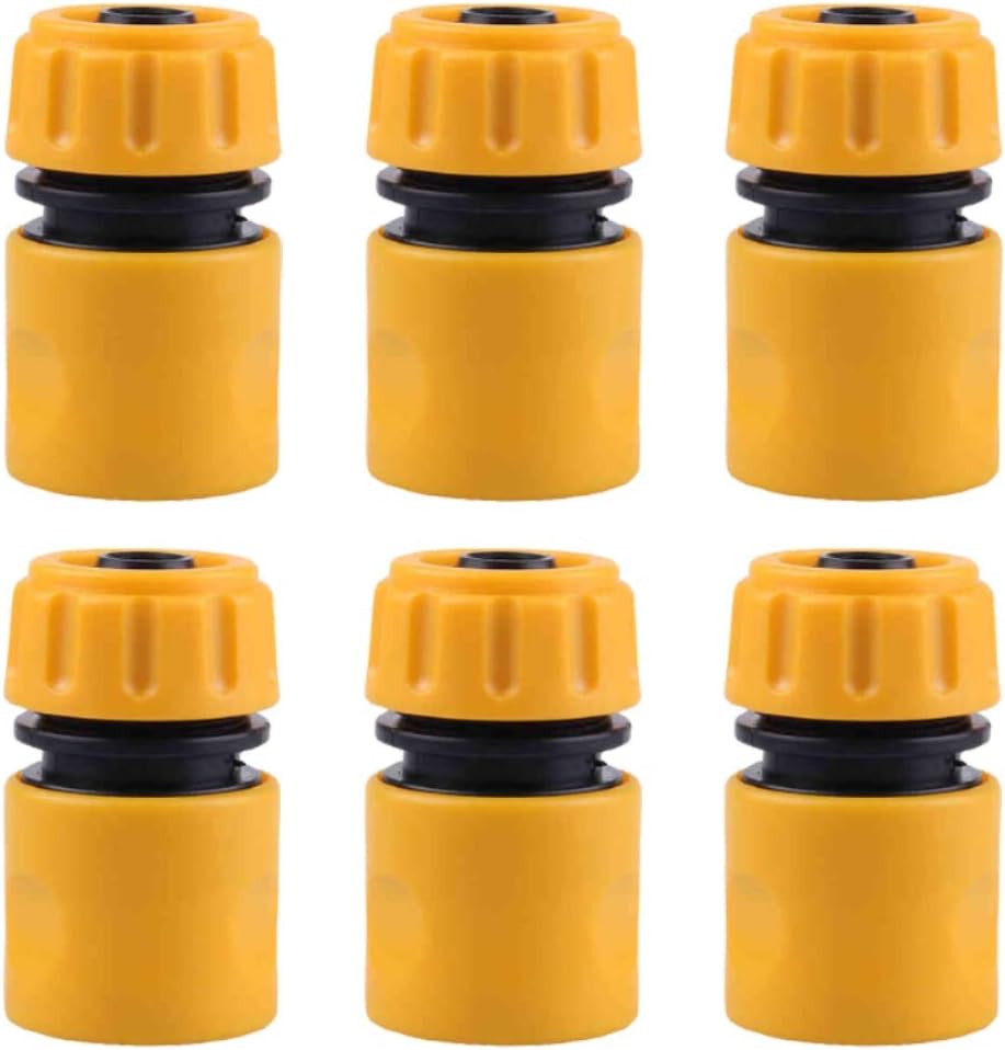 Duzhixi Hose End Quick Connector Fitting 1/2" Hose Pipe Quick Water Connector for Garden Tool 6 Pack