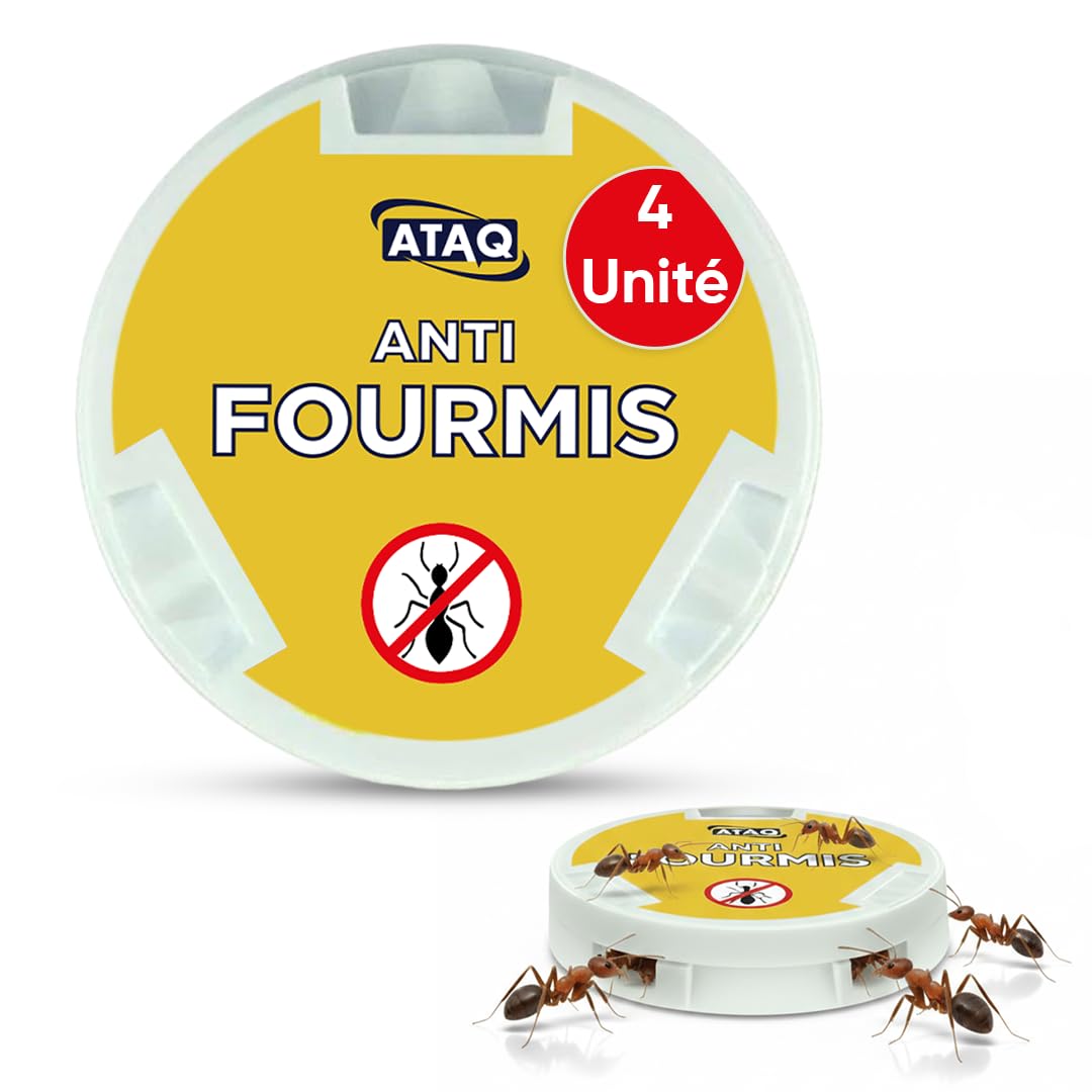 ATAQ - Pack of 4 Boxes 10 g Powerful Ant Gel - Insecticide - Effective eradicator - Anthill - Ant Killer - Professional Formula - Fast Result - Insect Barrier