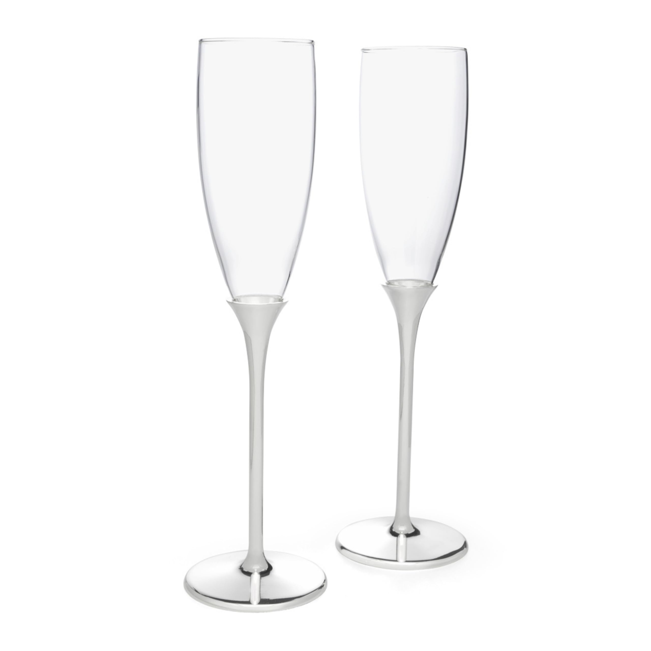 Zilverstad High Gloss Silver Champagne Glasses Set of 2