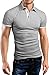 Grin&Bear Slim Fit Contrast Poloshirt Polo, Grey Melange, M, GB160