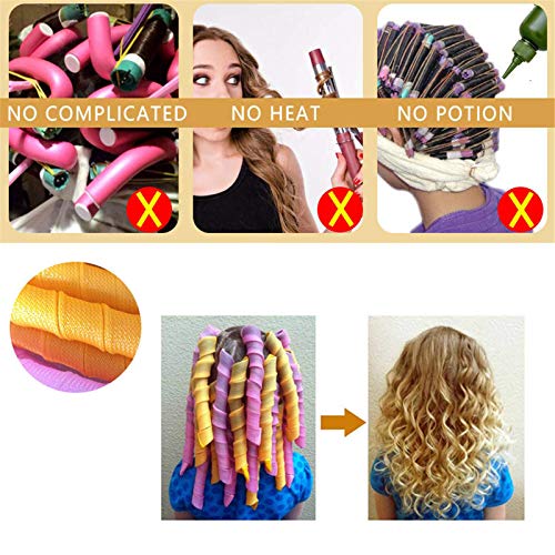 Magic Hair Curlers, 30 Pieces No Heat Hair Curlers Spiral Curlers with