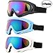 Yidomto Ski Goggles, 3 Pack Anti-Scratch Snow Goggles for Men, Women, Boys, Girls, Kids, Toddlers & Youth, UV 400 Protection for Skiing & Snowboard (Black/White/Blue)